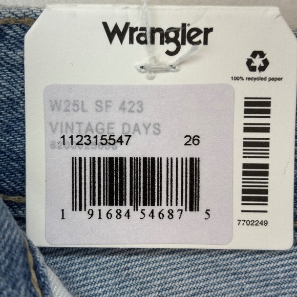 Wrangler High Rise Festival Bermuda Shorts Vintage Days Blue Denim 26 New - Picture 5 of 11